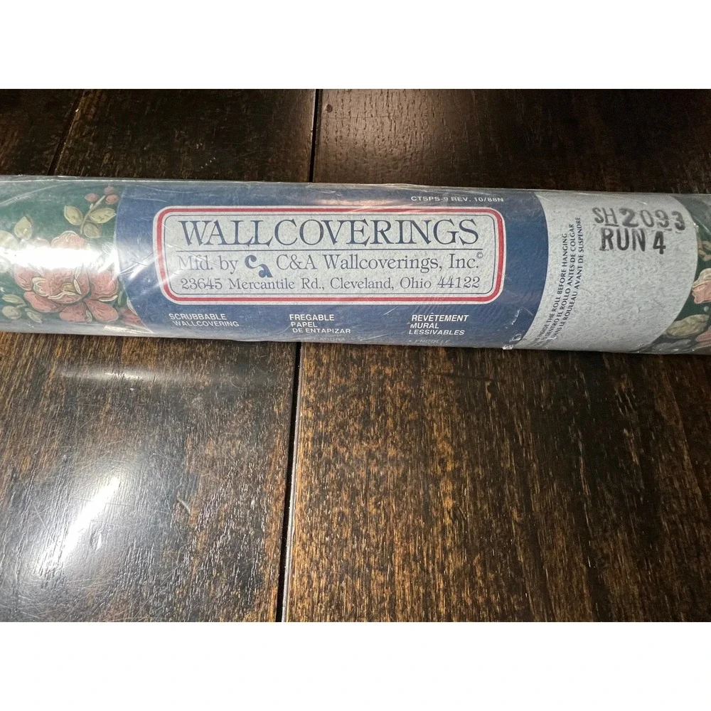 C&A Wallcoverings VTG Floral Wallpaper Teal Pink Green SH2093 Run 4 33ft Bolt